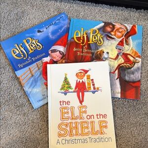The Elf on the Shelf + Elf Pets Holiday Book Bundle - Red, Blue, White